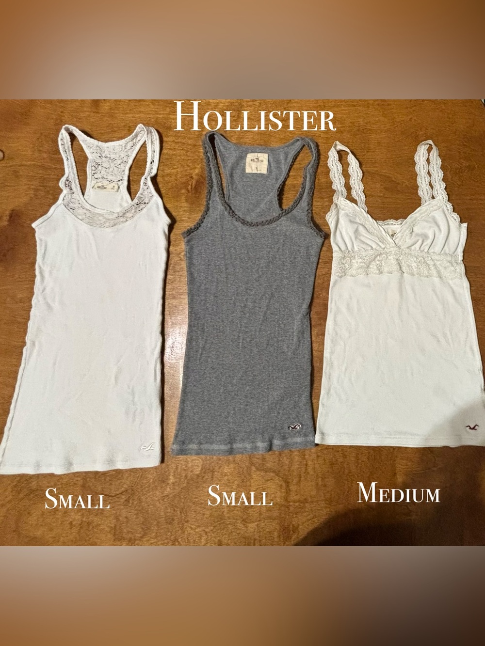 Women’s Camisole| Lot of 3 | 2-Racerback w/trim, Small & 1 w/lace trim, Med EUC